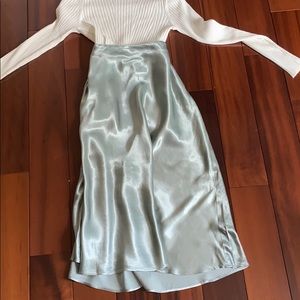 Satin midi skirt
